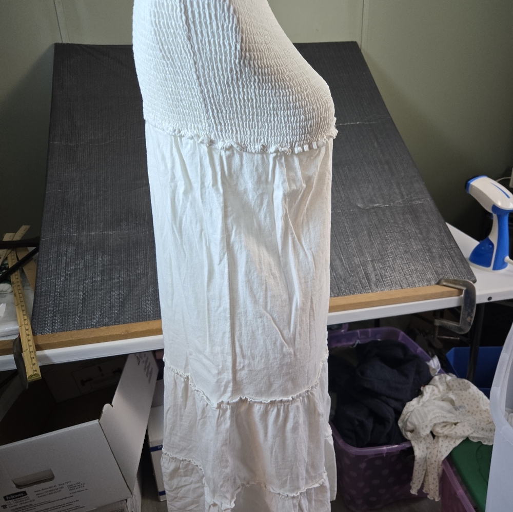 4OUR Dreamers White Dress Tiered Tube Top Size Small White NWT - Picture 10 of 16